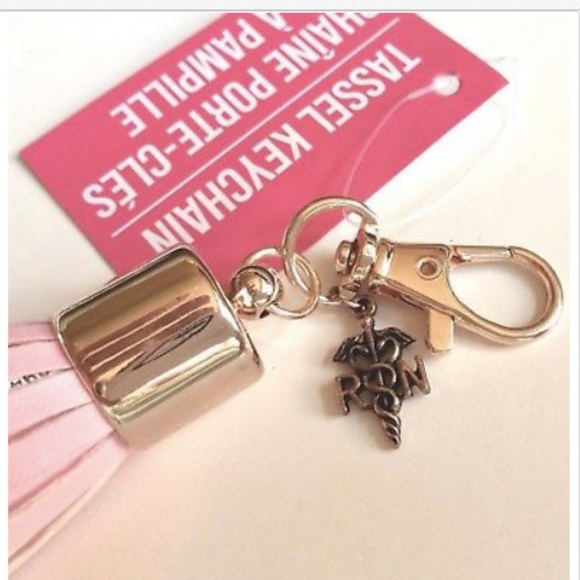 RN Caduceus Nursing Keychain Purse Charm Tassel Nurse Graduation Gift Zipper - Picture 4 of 8